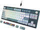 Montech MK87FB Гейминг Инженерен Клавиатура Без Ключове с Gateron G-Pro Brown Превключватели и RGB Осветление Английски (САЩ) Син
