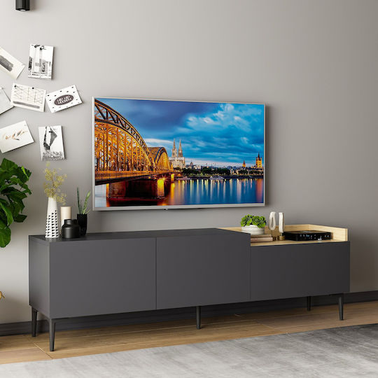 Hanah Home TV Stand Anthracite M160xD37xH48cm