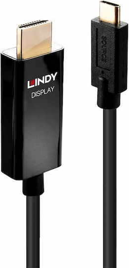 Lindy Cable HDMI male - USB-C male 2m Μαύρο