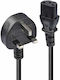 Lindy Type G (UK) - IEC C13 Cable 2m Μαύρο 30433