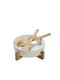 Espiel Ceramic Salad Bowl with Salad Spoons White 26.7x26.7x9.8cm