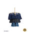 GloboStar Missoula Deckenleuchte Blau Boho Raster mit Lampenbirnensockel E27 30x40x40cm