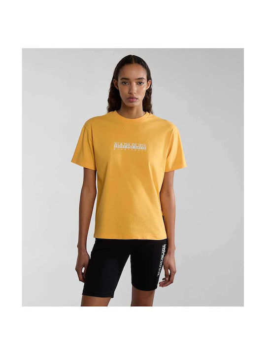 Napapijri S-box Γυναικεία Μπλούζα Κοντομάνικη Πορτοκαλί