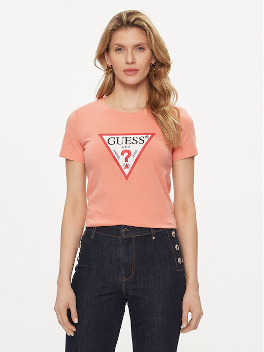 Guess Γυναικείο T-shirt Κοραλλί