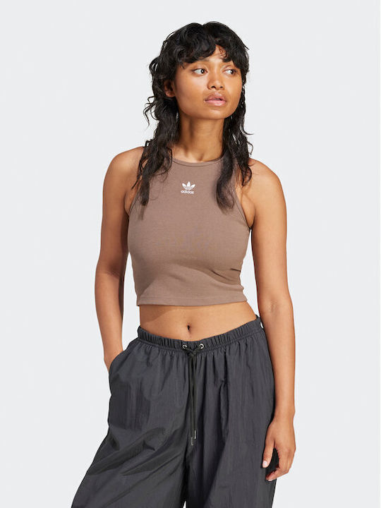 Adidas Essentials Damen Bluse Ärmellos Coffee