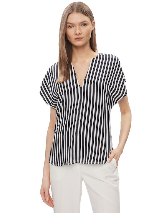 Tommy Hilfiger Damen Bluse Kurzärmelig Desert Sky