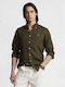 Ralph Lauren Men's Shirt Long Sleeve Linen Green