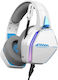 Oniverse Nebula Over Ear Gaming Headset με σύνδεση 3.5mm Nebula Arctic White for PC / PS4 / PS5 / XBOX