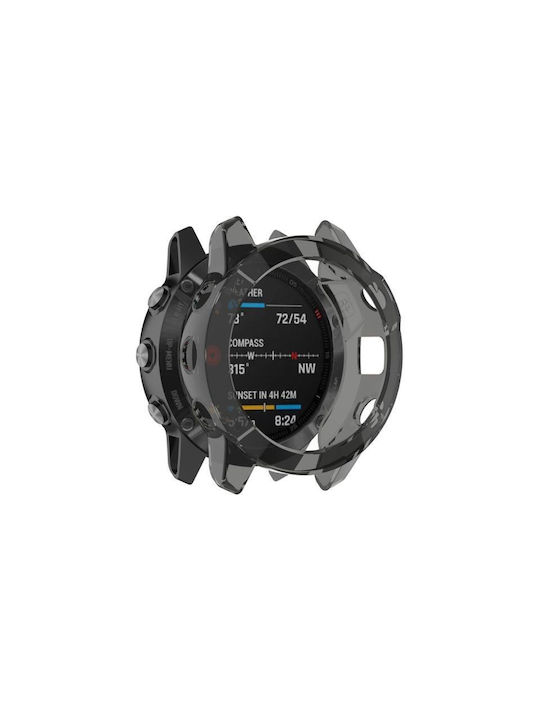 6 Pro Smart Watch Half Coverage Silicone Case in Transparent color for Garmin Fenix 6 / 6 Pro Smart Watch