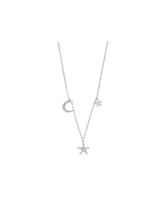 Senza Halskette mit Design Stern aus Silber mit Zirkonia