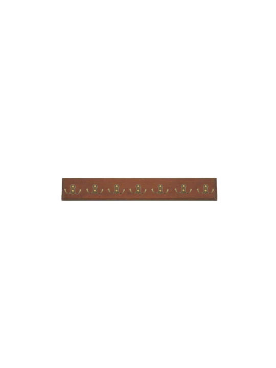 Frans Wooden Wall Hanger with 7 Slots Brown / Antique 1pc