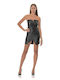 Summer Mini Evening Strapless Dress Black