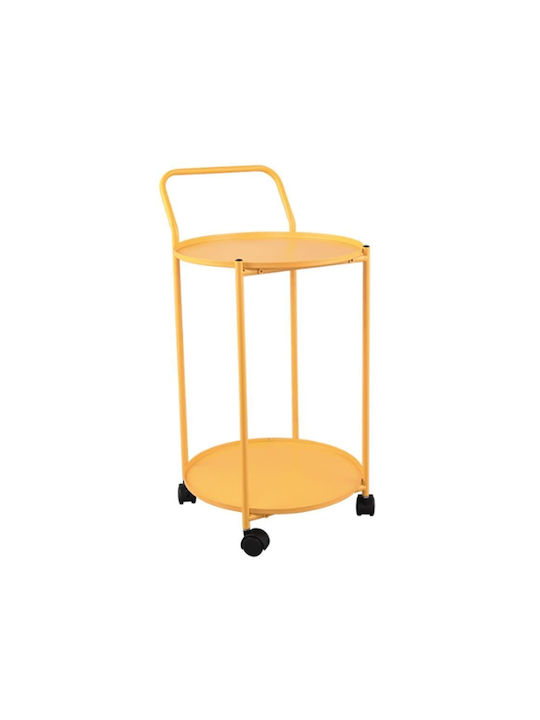 Rund Beistelltisch Edda mit Rollen Yellow L39xB39xH68cm