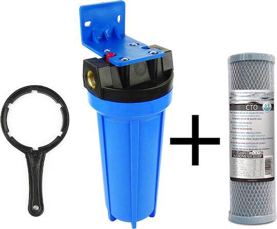 QWaterFilters Qucf-10 Water Filtration System Single Under Sink Central Supply Pipe Cross Section ½" with Replacement Filter