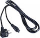 Akyga Schuko - IEC C5 Cable 3m Μαύρο AK-NB-10A