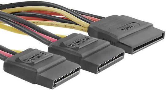 Qoltec 15-Pin Sata - 2x 15-Pin Sata Cable 0.5m (52314)