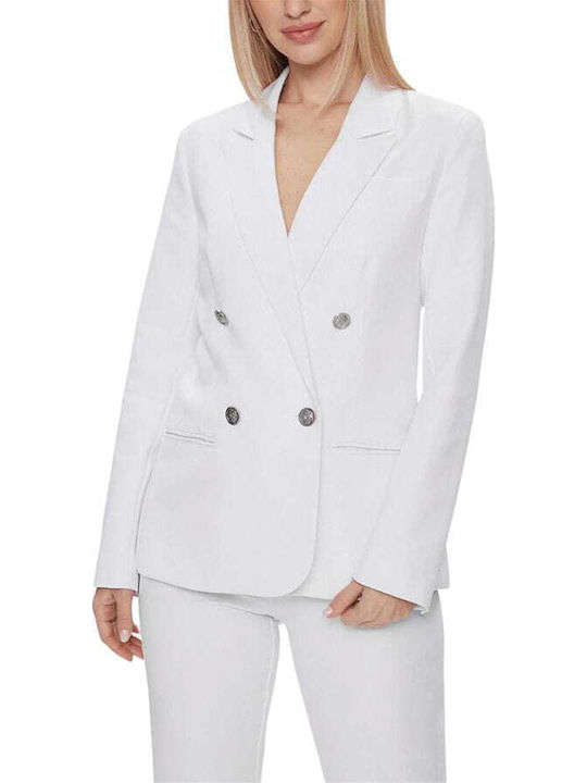 Guess Women's Double Breasted Blazer White