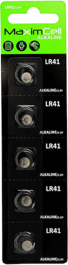 Maximcell Baterii alcaline Baterii de ceas pentru ceasuri LR41 1.5V 5buc
