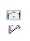 Inter Ceramic Drop-In Мивка Inox със смесител Ш62xД48см Сребрист