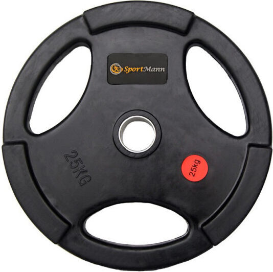 Sportmann Scheibenset Gummierte 1 x 25kg Ø51mm mit Griffen