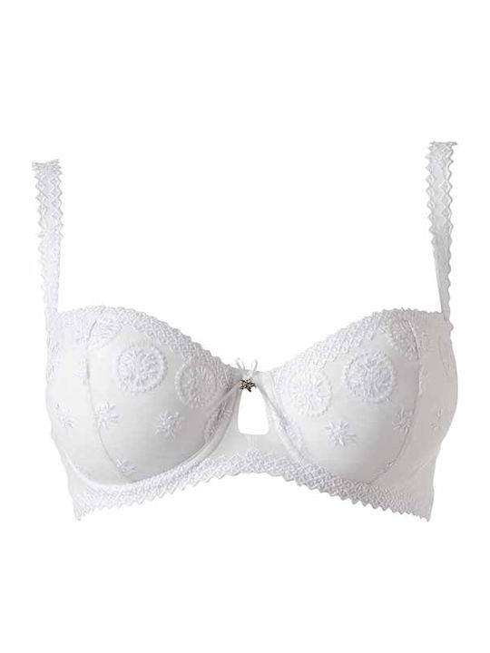 Louisa Bracq Balconette White Sutien fără căptușeală cu Baloane