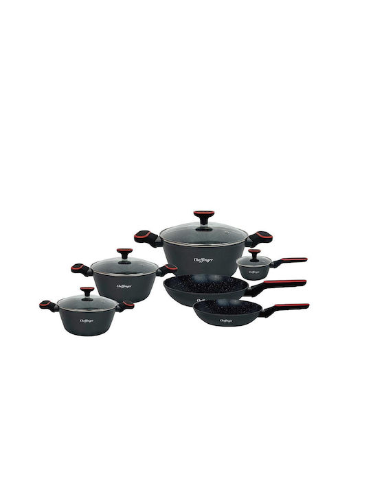 Cheffinger Cookware Set of Cast Aluminum with Non-stick Coating 10pcs