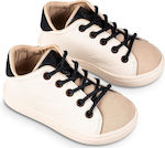 Papuci boteza din piele Sneakers Bej -WHITE-BEIGE-BLUE