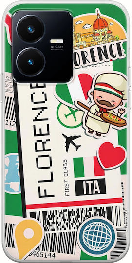 Ticket To Florence Back Cover Silicone Multicolour (Vivo Y22S / Y35)