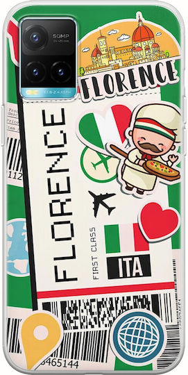 Ticket To Florence Back Cover Silicon Multicolor (Vivo Y21s)