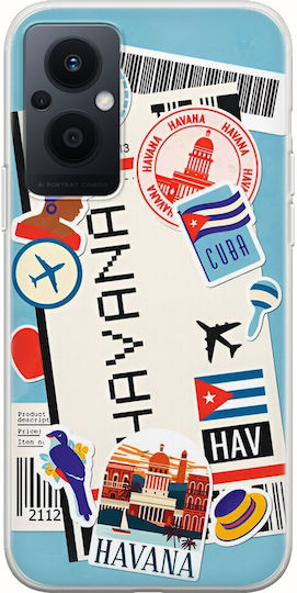 Ticket To Havana Задна корица Силикон Многоцветен (Oppo Reno8 Lite)