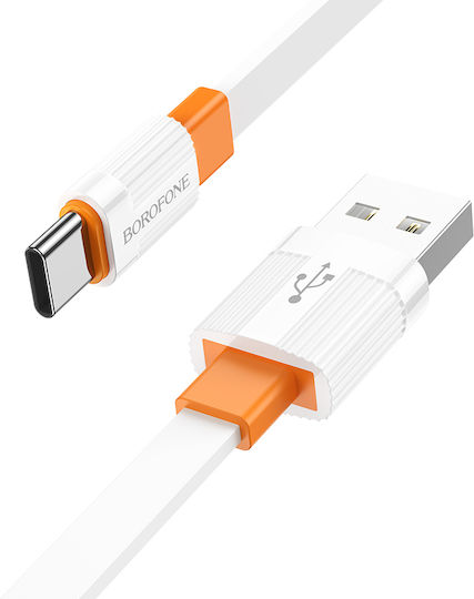 Borofone USB 2.0 Cable USB-C male - USB-A Πορτοκαλί 1m