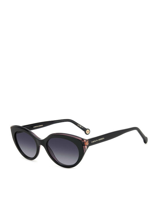 Carolina Herrera Women’s Sunglasses with Black Horn-Rimmed Frame and Grey Gradient Lens HER 0250/S 807/9O
