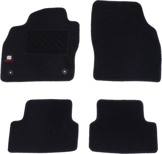Autopataki Set of Front and Rear Mats 4pcs for Seat Arona Black