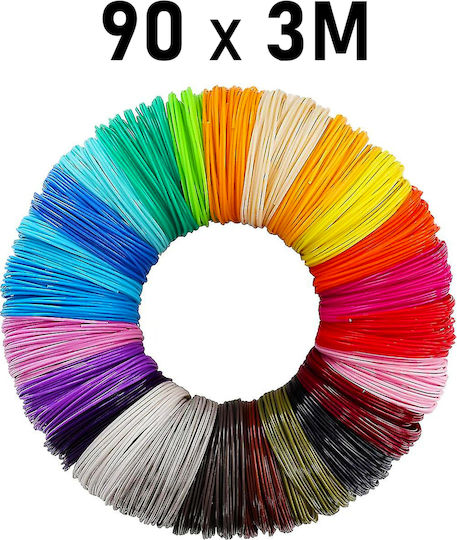 Filamente PLA Pentru Imprimante 3D 1.75mm Multicolore 90 Bucăți Refill