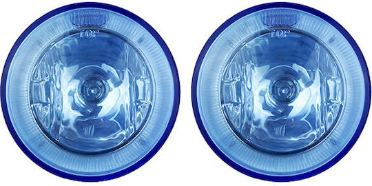 DLAA Στρογγυλοί Προβολείς Αυτοκινήτου LED Universal 12V 55W με Μπλε Φωτισμό 2τμχ