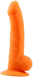 Glass Dildo with Balls and Suction Cup Orange 21cm