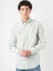 Long-sleeved Cotton Shirt Striped Green