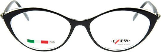 Exess Plastic Eyeglass Frame Cat Eye Black EX469 Α518