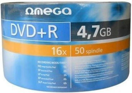 Omega Inscripționabile DVD+R 16x 4.7GB Cutie pentru prăjituri 50buc