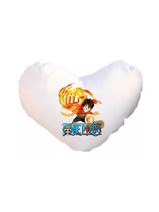 Takeposition Μαξιλάρι Καναπέ Anime One Piece Fire Λευκό 40x40εκ.