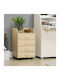 Schublade Büro mit Rädern Φυσικό Ξύλο 40x36x65cm
