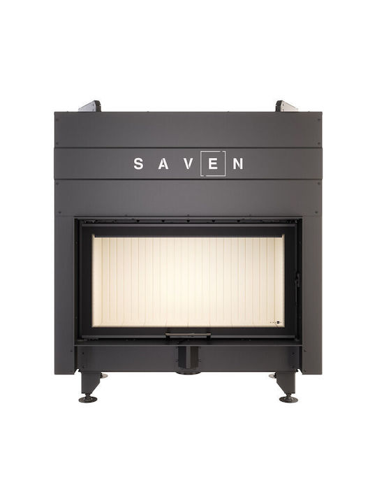 Saven Wood Fireplace Insert with Straight Window 19kW Closed Expansion Tank
