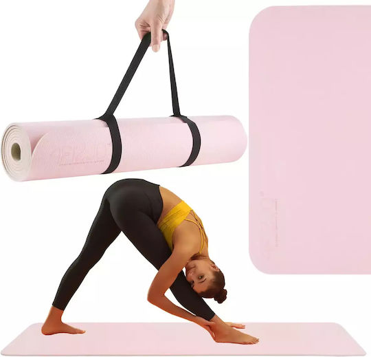 4FIZJO Στρώμα Γυμναστικής Pilates Ροζ με Ιμάντα Μεταφοράς (180x60cm)