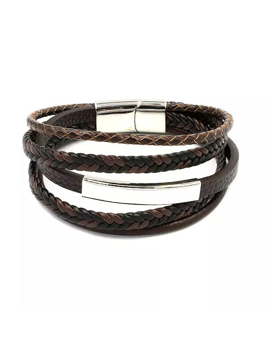 Herren Lederarmband Awear Jay Braun