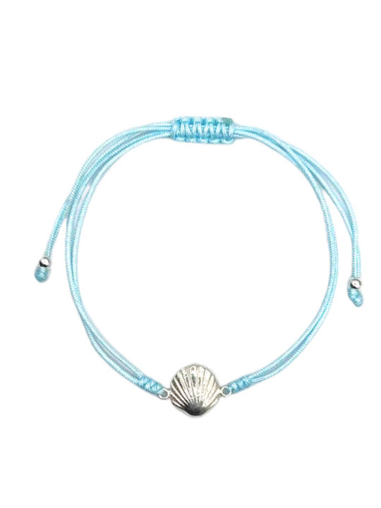 Handgefertigtes Silber-Muschel-Armband BSS916-Blau