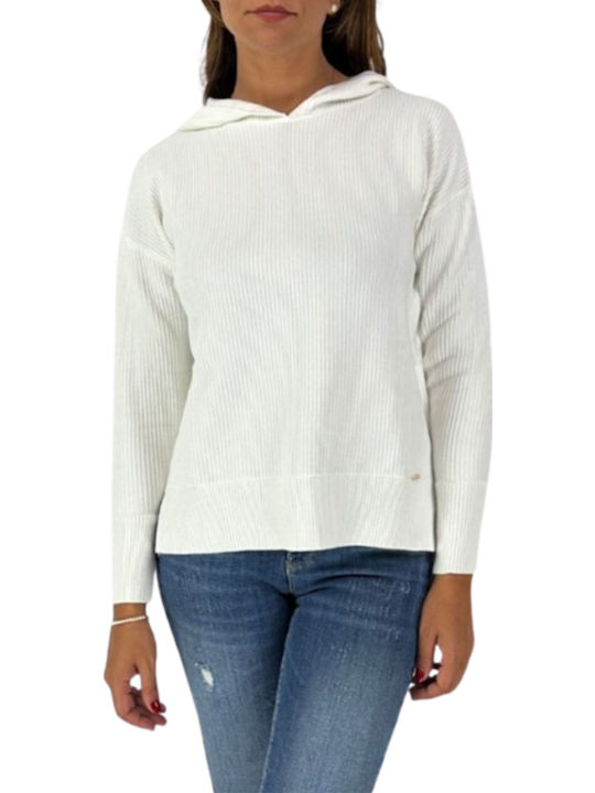 Women's Long Sleeve Sweater with Hood Beige