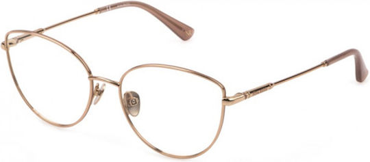 Nina Ricci Metal Eyeglass Frame Cat Eye Gold VNR258