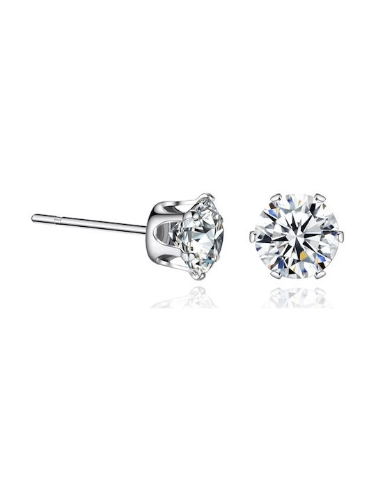 Steel hypoallergenic earrings with zircon 5mm 303100280.001 ,stone color white