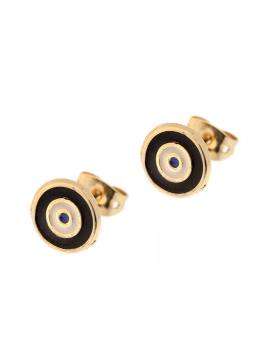 Gold plated earrings with black eye