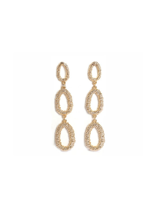 Gold plated earrings with grained hoops